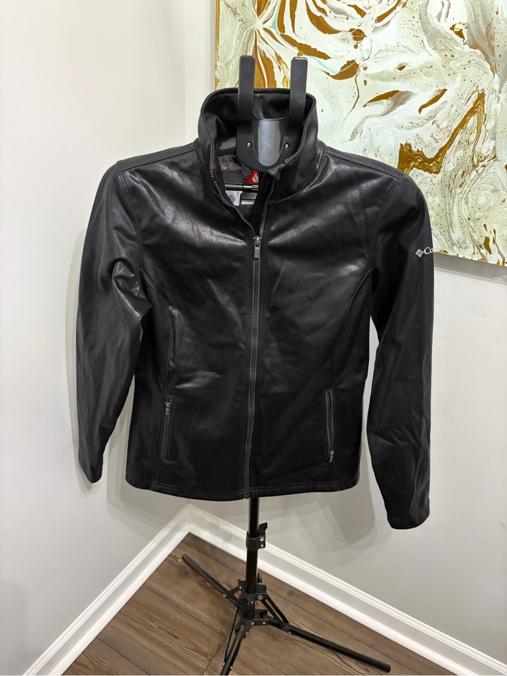 Columbia Women's Omni-Heat Metallic Snakeskin Faux Leather Full Zip Jacket M